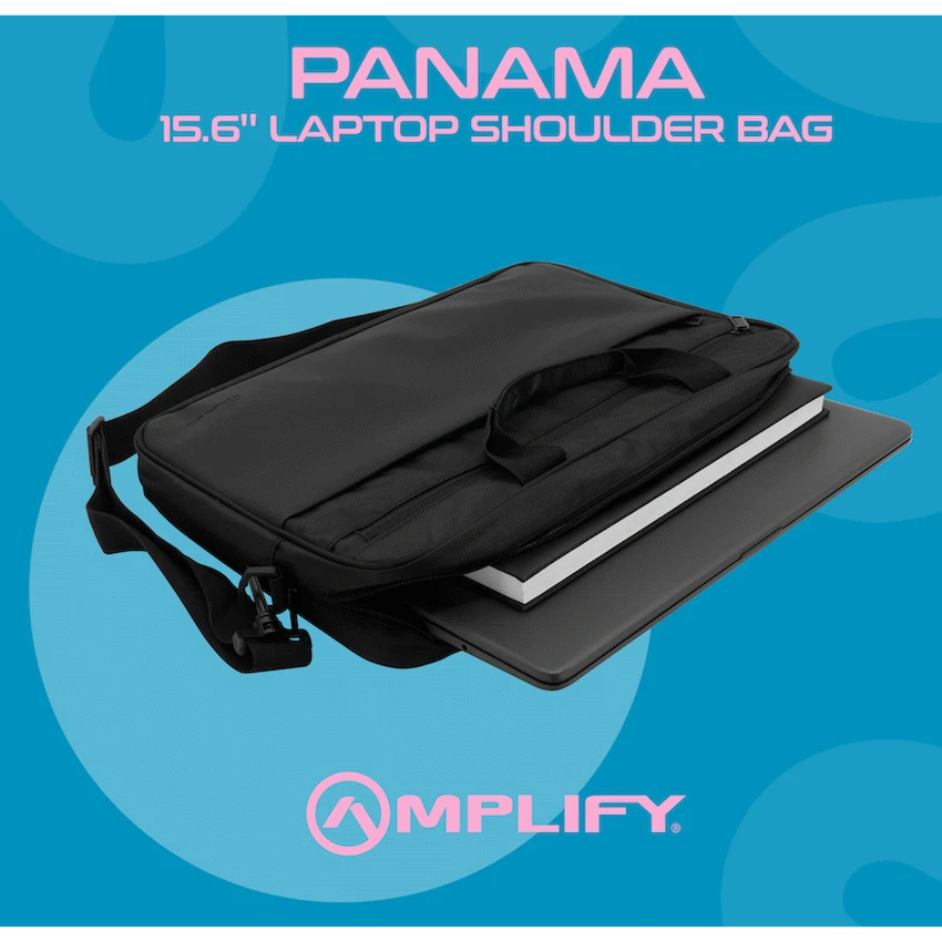 Amplify Panama 15.6"" Laptop Shoulder Bag - Black