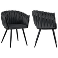 Everfurn Opulent Large Velvet Casual Chair - Grey - 2 Pack