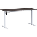 Everfurn Premium Berlin Height Adjustable Desk, White Frame, Chestnut Desktop
