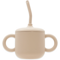 Echo Baby Silicone Training Cup with Straw - Ivory