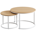 Indus Nesting Coffee Table Oak With White Frame