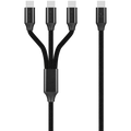 Volkano Weave Series 100w 3-in-1 Charge Cable (3 x Type C) - Black