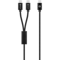 Amplify Linked Series USB-C to 2x USB-C Braided Cable 1.2m - Black