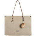 Supanova Pompom Ladies Laptop Bag Taupe