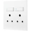 Ellies 2 Way (3 Pin) Single Switch Socket 4x4 (100mmx100mm) -WT