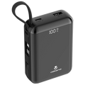 Volkano Solace Series 20 000 mAh Power Bank with Built-in USB-C & Lightning Cable - Black