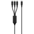 Volkano Nova Series USB C to 2 USB C and lightning cable 100W TPE-Black