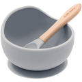 Echo Baby Silicone Suction Bowl and Spoon Set - Stone