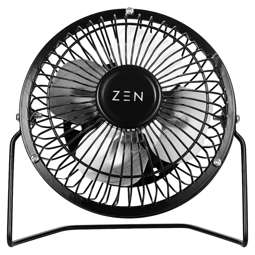 ZEN Cool Series 4"" Mini Desk Fan - Black