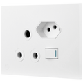 Ellies 2 Way (3 Pin; SANS 164-2) Single Switch Socket 2x4 (60mmx100mm) -WT