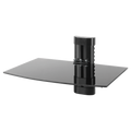 Volkano Steel Series Aluminium, Steel and Tempered Glass Single Shelf Unit