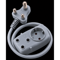 Ellies 2 way Light Duty Schuko Extension lead - 1M - GR