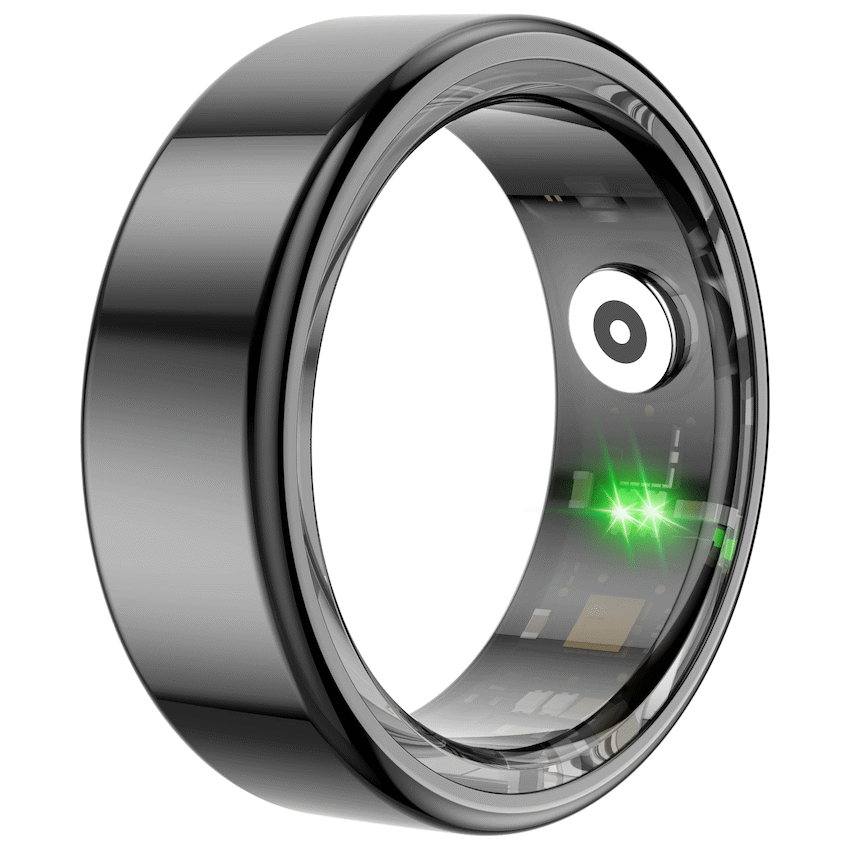 Volkano Ring Series Smart Ring with Charge Case - Black 18.9mm