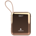Volkano Solace Series 10 000 mAh Power Bank with Built-in USB-C & Lightning Cable - Pink & Rose Gold
