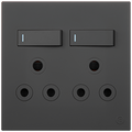 Ellies 2 Way (3 Pin) Single Switch Socket 4x4 (100mmx100mm) -BK