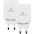 Volkano Potent Series 25w P.D. / PPS Wall Charger - Bundle of 2 - White