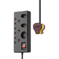 Ellies 6 way High Surge Multiplug 0.5M - BK