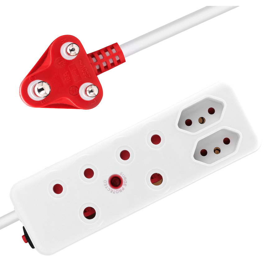 Ellies 4 Way Surge Extension Lead -3M - WT