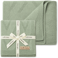 Echo Baby Knitted Baby Blanket - Sage