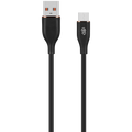 Pro Bass FlexiCord Series 2m USB to Micro Charging Cable - Black