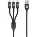 Pro Bass Braided 3-in-1 Charge Cable 1m - Black
