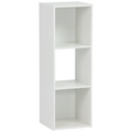 Everfurn Grayscale 3 Tier Bookshelf White, High Pressure Laminate