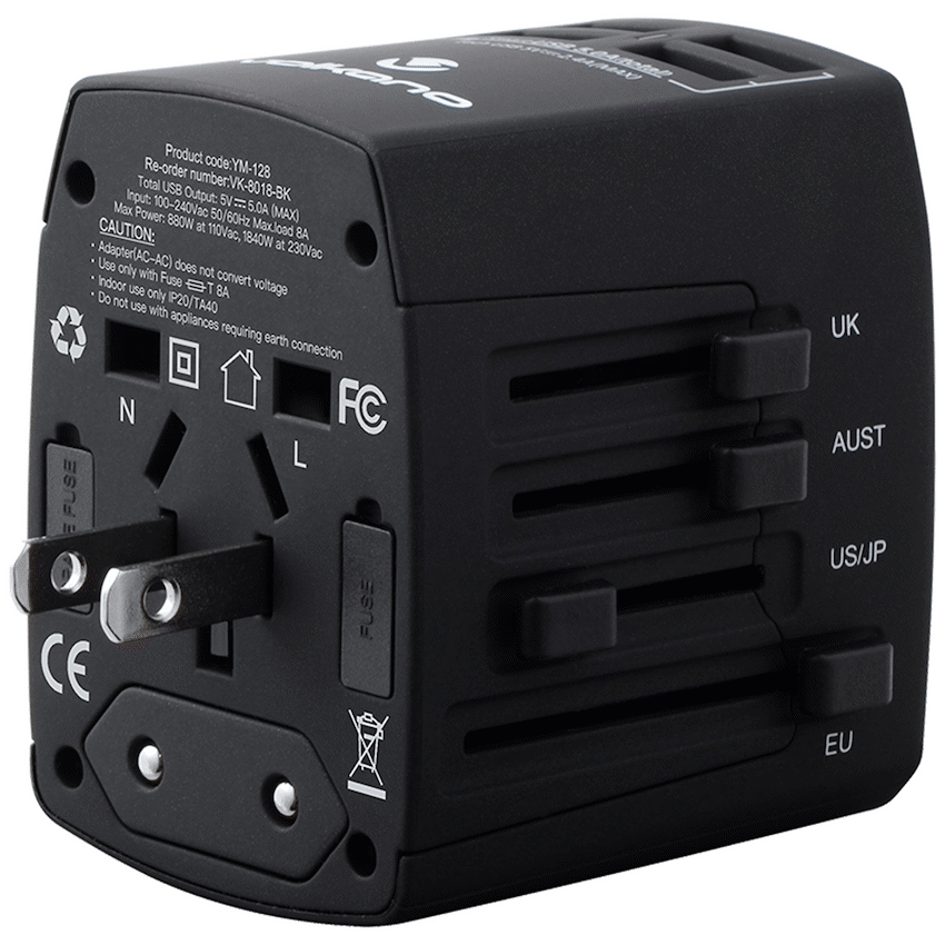 Volkano Worldwide Series travel adaptor plug with 4 USB charge ports