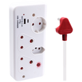 Switched 4-Way with 1x Type-C + 1x USB 2.4a Socket Medium Surge-Protected 0.5m