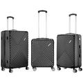 Travelwize Astra ABS 4-Wheels Spinner 3Pc Luggage Set Black