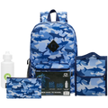 Quest 4-Piece Backpack Set Shark Camo Blue
