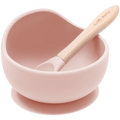 Echo Baby Silicone Suction Bowl and Spoon Set - Rose