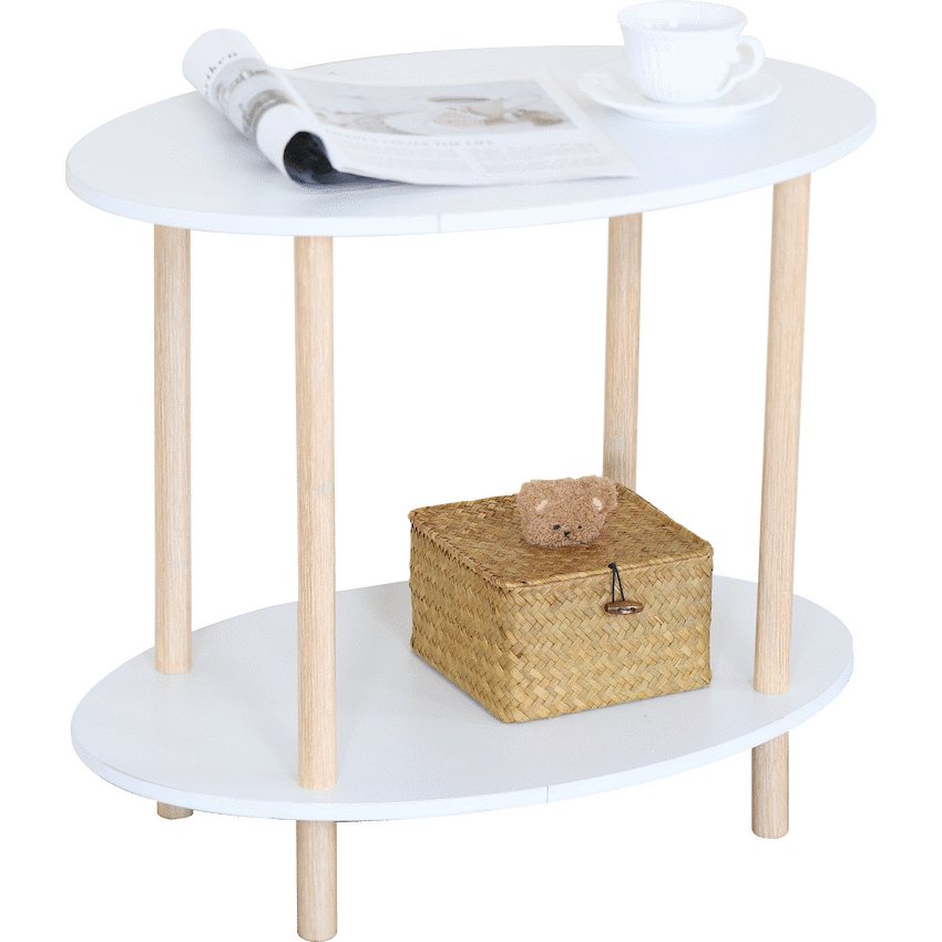 Everfurn Ella  2 Tier Side Table - White