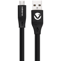 Volkano Slim Series Flat PVC Micro USB Cable 1.2m - Black