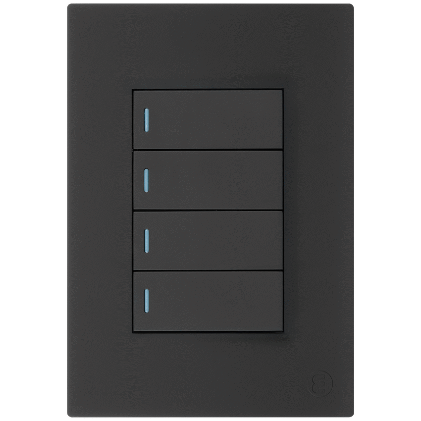 Ellies 4 Lever 1 Way Switch 2x4 (60mmx100mm) -BK