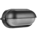 Ellies Arc Series - Large AC Oval Bulkheads - Aluminium + Glass - E27 Base -BK