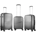Travelwize Quartz PP 4-Wheels Spinner 3Pc Luggage Set Silver