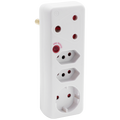 Switched 4-Way Medium Surge Adaptor with Schuko - White