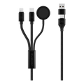 Volkano Weave Series 100W Braided 5-in-1 Charge and Data Cable 1m - Black