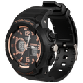 Volkano Session Series Sports Watch - Black with Rose Gold