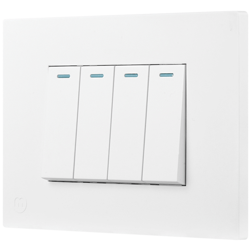 Ellies 4 Lever 1 Way Switch 2x4 (60mmx100mm) -WT
