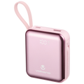 Volkano Solace Series 10 000 mAh Power Bank with Built-in USB-C & Lightning Cable - Pink & Rose Gold