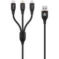 Volkano Flexi Series 3-in-1 Charging Cable - Black