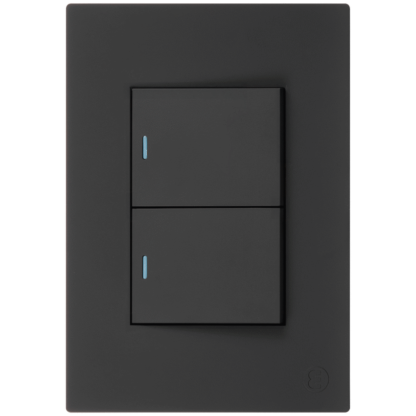 Ellies 2 Lever 1 Way Switch 2x4 (60mmx100mm) -BK