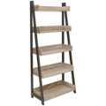 Everfurn Aegla 5-Tier Bookshelf - High Pressure Laminate with Powder-Coated Frame