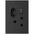 Ellies 2 Way (3 Pin; SANS 164-2) Single Switch Socket 2x4 (60mmx100mm) -BK