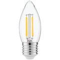 Switched 4W C37 Candle Clear LED Filament Bulb - E27 - WW