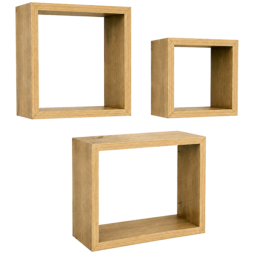 Everfurn Lotus Floating Wall Shelves - Set of 3