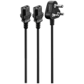 Volkano Presto Series Double 3 Pin IEC Power Cable 1.8m 10a - Black
