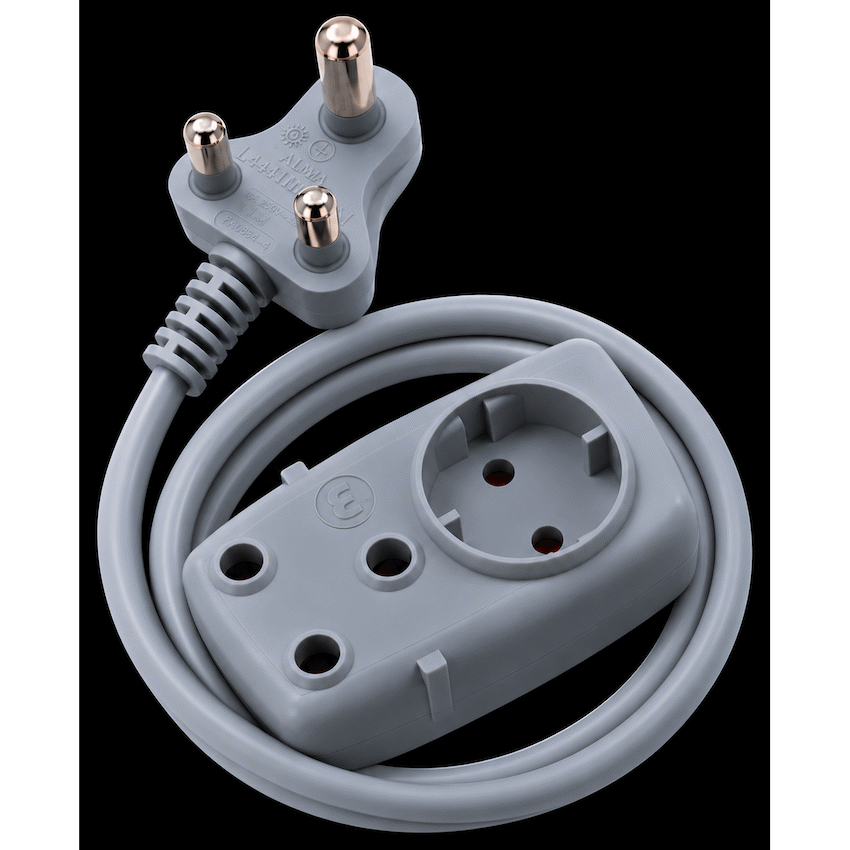 Ellies 2 way Heavy Duty Schuko Extension lead - 2M - GR