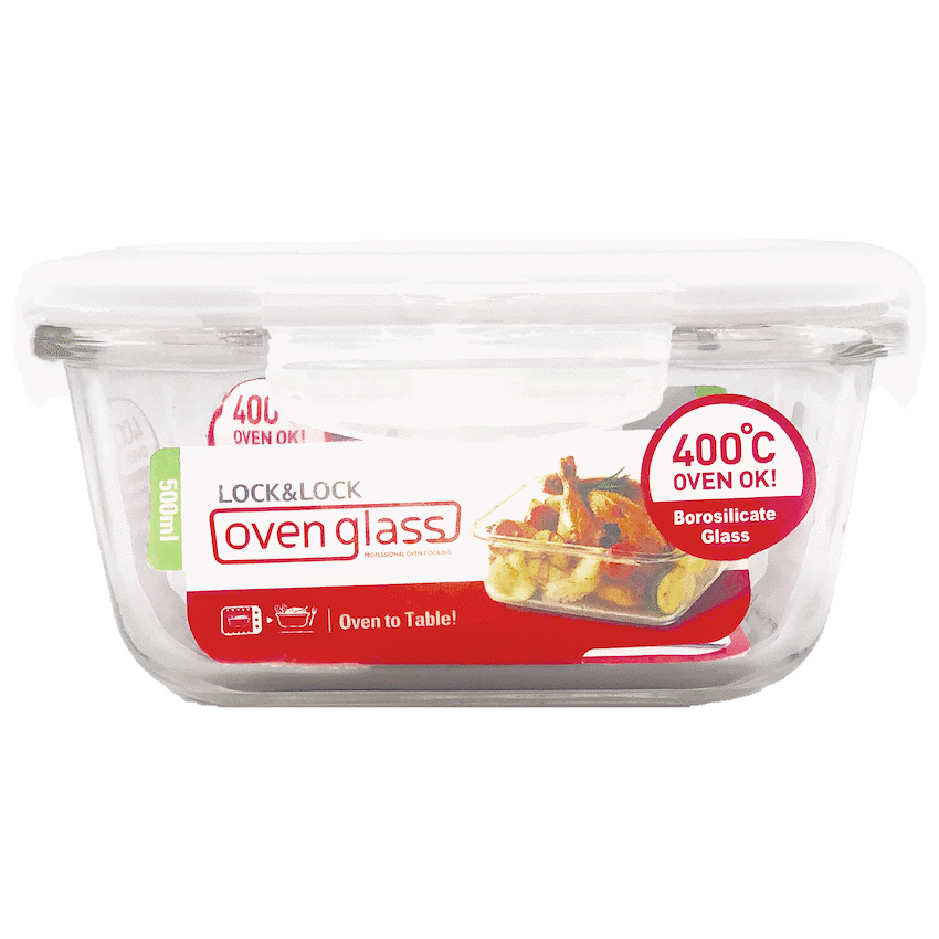 LocknLock Euro Glass container sq. 500ml ( Order in Qty of 6)